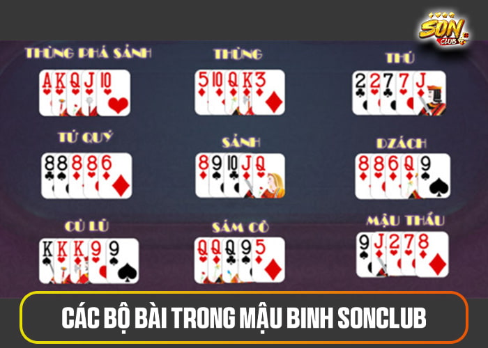 Các bộ bài trong Mậu Binh Sonclub